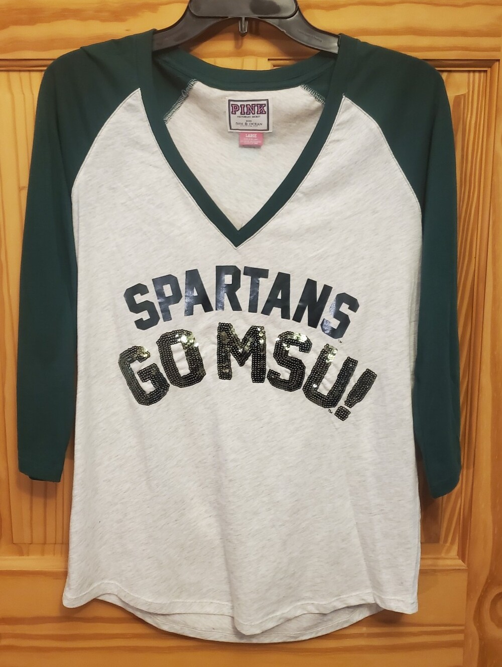 VICTORIA'S SECRET PINK Michigan State MSU  T Shirt Top Large